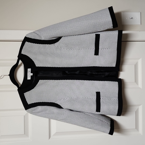 Kasper Jackets & Blazers - Kasper Black & White Polka Dot Suit Jacket Blazer Women's 14 NEW